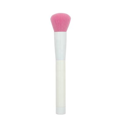 China Circular Brush Vegan Pink Hair White Wooden Handle Blush Brush Can Customize With A Private Logo for sale