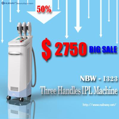 China Hottest! 50% discounts off! newest 3 handles multifunctional IPL skin rejuvenation machine for sale