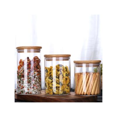 China Alternative Heat and Cold Without Supplier Cracking Wide Mouth Around Airtight High Borosilicate Glass Kitchen Food Spice Storage Jar Storage Jar for sale