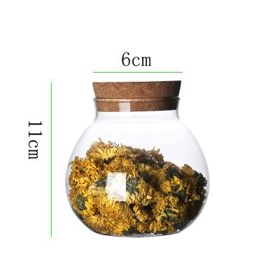 China Alternative heat and cold without cracking noise borosilicate glass storage glass jar white transparent high quality assurance retro circular for sale