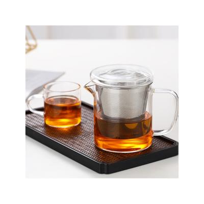 China Minimalist Thickened Handmade High Quality Transparent Teapot With Lid Borosilicate Glass Cup for sale