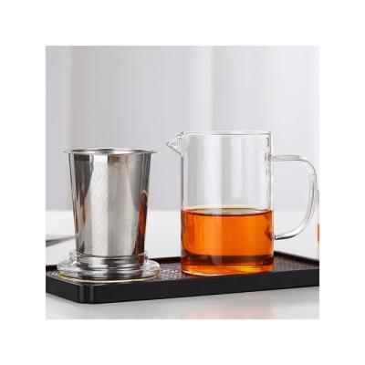 China Minimalist Kettle Mug With Infuser 300ml High Borosilicate Glass Heat Resistant Glass Tea Sets for sale