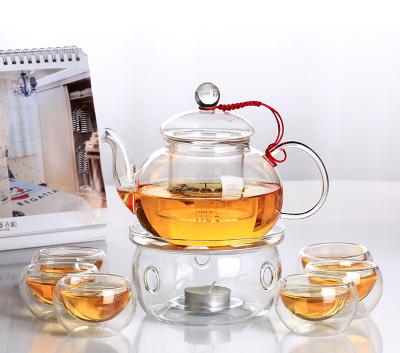 China High Minimalist Good Prices Borosilicate Heat Resistant Glass Shatterproof White Transparent Circular Glass Teapot for sale