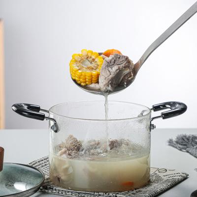 China Stocked Large Size Borosilicate Hot Selling Transparent Heat Resistant Glass Cooking Pot for sale