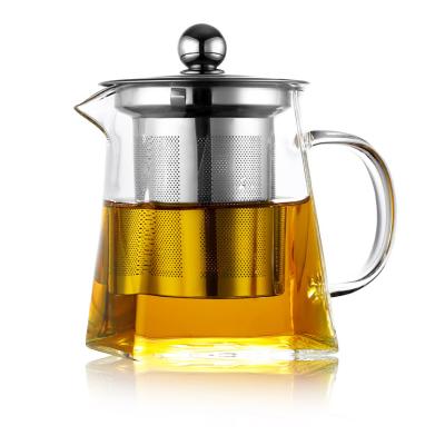 China Mini Glass Teapot Non-slip Classic And Heat Resistant Popular Transparent Hot Selling Minimalist White for sale