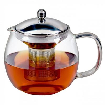 China Minimalist Heat Resistant Teapot With Stainless Steel Glass Lid 350ml 500ml Square Teapot for sale