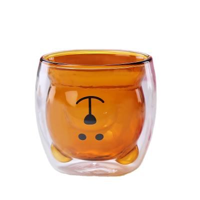 China Wholesale Reusable Glass Cup Reusable Cute Bear High Borosilicate Glass Cartoon Premium Glass Mug for sale