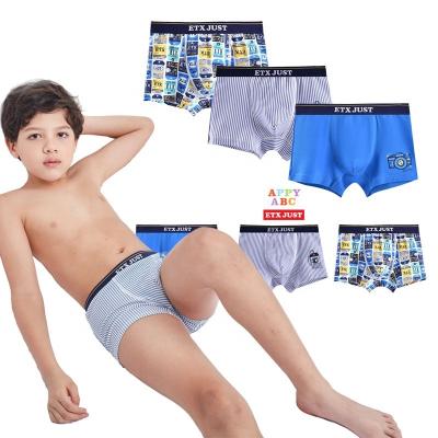 China Kids Antibacterial Cotton Breathable Underwear Boxers For Boys for sale