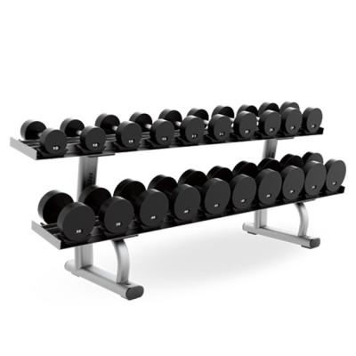 China Weight stack 20.6 kg dumbbell sets rack for Gym center Free 2 layers dumbbell rack set for sale