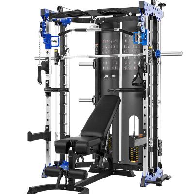 China Multi-functional Power Rack Weightlifting Smith Machine with Optional Frame Color for sale