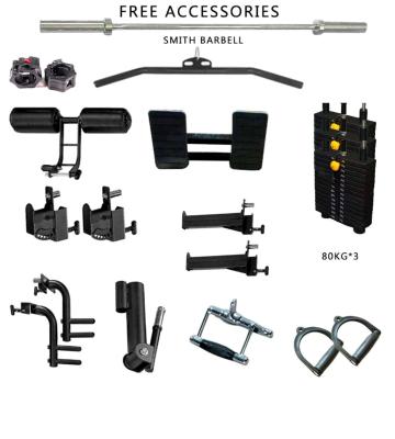 China Equipamento de ginástica de capacidade 260 kg Smith Machine Acessórios para exercícios personalizados à venda