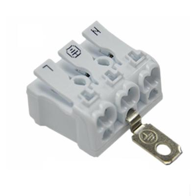 China Screwless Push VDE Pole Construction 3 Quick Wire Connector Electrical Copper Terminal Block Quick Connect Terminal Block for sale