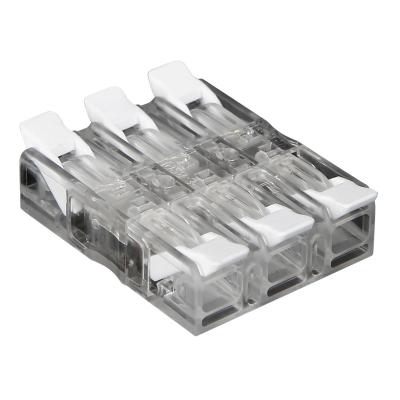 China Build 450v 32a 3 In 3 Wire Connector Spring Electrical Quick Terminal Block For Lamp Quick Connect Terminal Block for sale