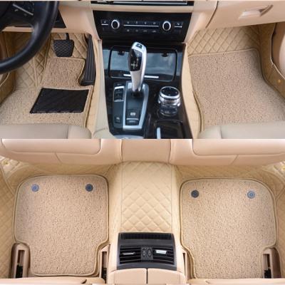 China Eco-friendly Anti-skidding.clean PU PVC Coil 3d 5d Leather Car Foot Mat for sale