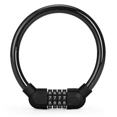 China Anti-theft Steel Bicycle Ring Lock With High Security Durable Wholesale 4-Digital Cable Chain Wire Lock Bicycle Password Lock Combination Code for sale