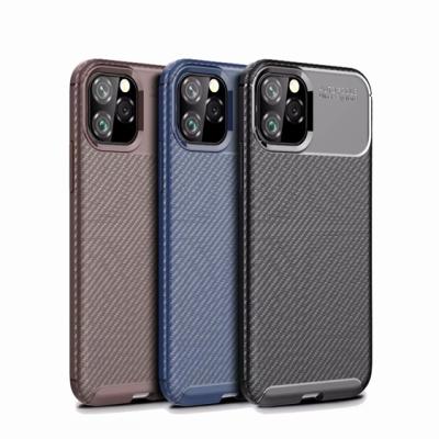 China Carbon Fiber Shockproof Soft Case For iPhone 12 11 pro X Max XS XR 8 7 6 6S Plus 7Plus 8Plus TPU Silicon Skin Cover for sale