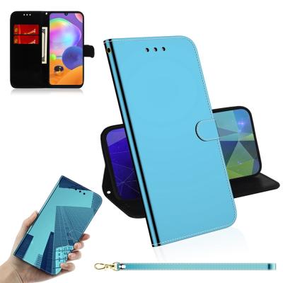 China Fashion New Mirror Pocket Bling Wallet Leather Case For Huawei P Smart 2020 Y6P Y5P Stand Pocket Flip Cover With Cards Slot for sale