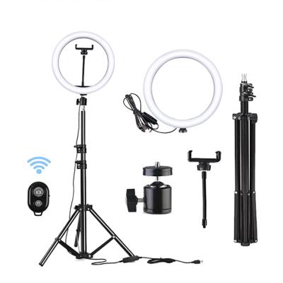 China PORTABLE Purchase Adjustable Laptop Led 10 Inch Ring Light Circle Ring Light Tripod Live Dimmable Video Selfie Stand for sale