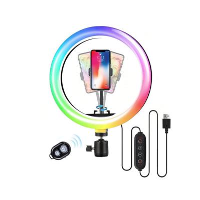 China Best PORTABLE 13 inch broadcast recording live selfie stick lamp photographing RGB LED ring light for sale