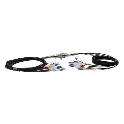 China Pigtails on both ends mini slip ring, IP65 or IP67 300rpm 23dBm, installation diameter is only 20mm, 3-channel optical fiber for sale