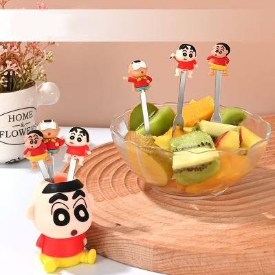 China Disposable Food Fruit Picks For Kids For Quality Food Pick Green Fruit Fork Toothpicks for sale