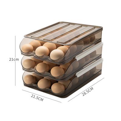 China Freshness Preservation 18 Grids 1Layer 2Layer Crisper Storage 3 Layer Refrigerator Egg Storage Drawer Box Egg Box for sale