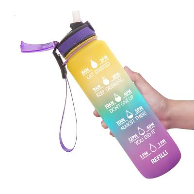 China Viable Competitive Price With Good Quality Plastic Water Bottle 1000ml Water Bottle Motivational Water Jug For Fitness for sale