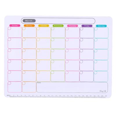 China Fridge Magnetic Dry Soft Sticky Whiteboard Fridge Magnet Message Board Erase Planner Flexible Drawing Monthly Weekly Calendar for sale