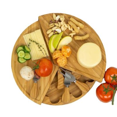 China Sustainable Hot Selling Natural Bamboo Cheese Cutting Board For Kitchen for sale