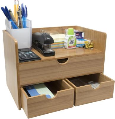 China Best Selling Bamboo Desktop Storage Bamboo Desk Organizer for sale