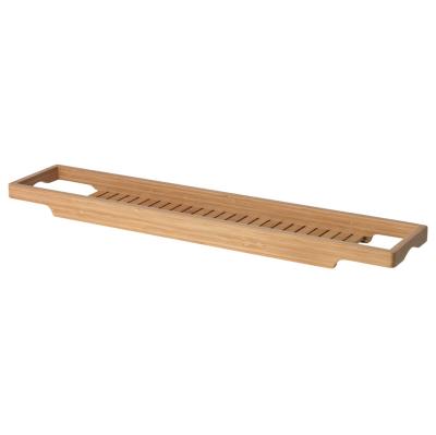 China Modern Luxury Bamboo Expandable Bath Cart Bathtub Caddy Tray for sale