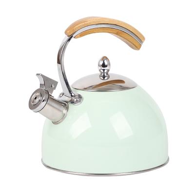 China Sustainable Stainless Steel Water Cooker Tea Kettle Whistling Kettle 2.5L Whistling Kettle for sale