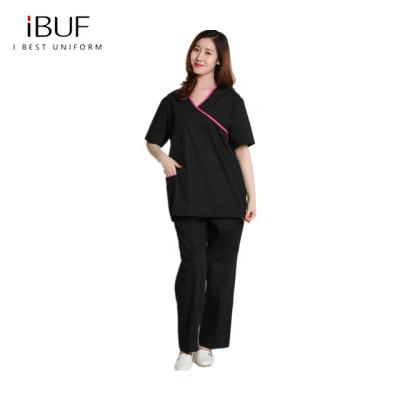 China Anti Shrink Craft Uniform Womens Polyester And Cotton Scrub Suit for sale