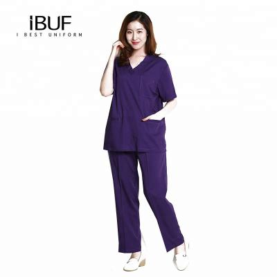 China Workwear Flex Women Anti-Shrink V-Neck Scrub Top for sale