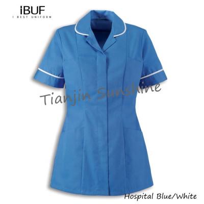 China Bleach Resistant Round Collar Healthcare Tunic With Contrast Trim for sale