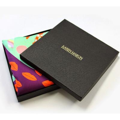 China pocket square scarf box tie suit appeal packaging box hot stamping wholesale for sale