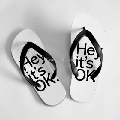 China Flat Unisex Blank Rubber Flip Flops For Sublimation Custom Logo Frameless for sale