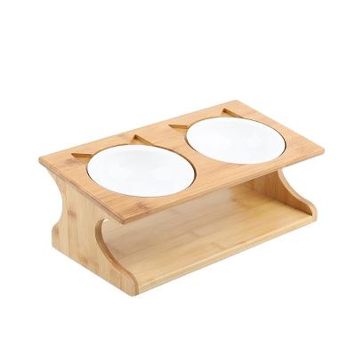 China Manufacturer Modern Style New Design Double Pet Bowl Dog Food Water Stored Bowls With Stand for sale