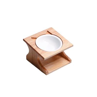 China Pet Stored Bowls Dropshipping Ceramic Portable Travel Pet Bowl White With Stand for sale