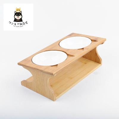 China Stocked Wholesale Outdoor Pet Products Woodiness Pet Bowls Portable Dog Bowl With Logo for sale