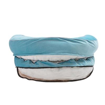 China New Breathable Warm Winter Plush Dog Beds Round Pet Nest Indoor Travel Cat Bed Viable for sale