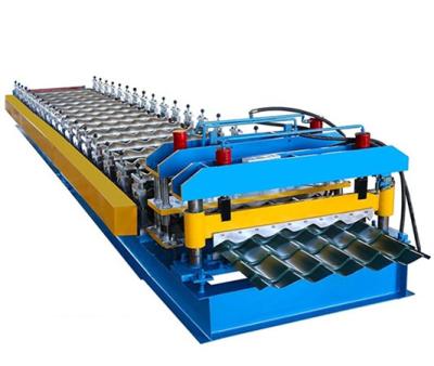 China Building Material Shops Color Steel Glazed Tile Roll Forming Machine On Line for sale