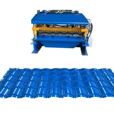 China Building Material Shops 1100mm Russia Type Glazed Step Tile Roofing Panel Roll Forming Machine for sale