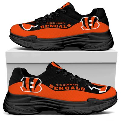 China Custom American Football Team Dad Clumsy Sneaker Custom Comfortable Printed Fashion Trend NFLE Bengals 1pair Manufacturer Image Mens Shoes for sale