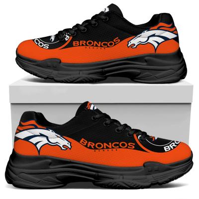 China Custom American Football Team Dad Clumsy Sneaker Custom Comfortable Printed Fashion Trend NFLE Broncos 1pair Manufacturer Image Mens Shoes for sale