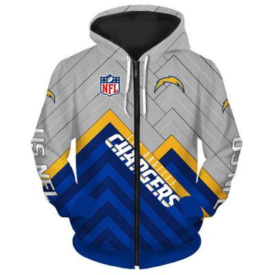 China Wholesale NFLE Chargers Anti-Wrinkle American Football Team Logo Casual Long Sleeve Autumn Winter Men Women Warm Zipper Hoodies Jackets for sale