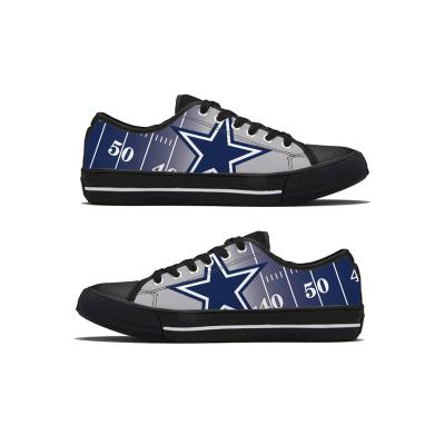 China Cushioning Team Fashion 3D Print Custom Unisex Women's Canvas Low Top NFLE Cowboys 1Pair American Football Canvas Shoes Casual Top Sneakers for sale