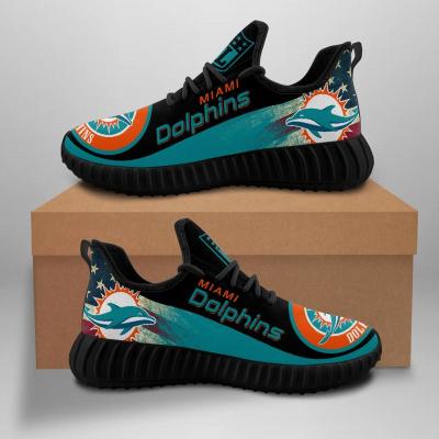 China Fashion Trend NFLE Dolphins Fashionable 1 Pair American Football Running Ultra Soft Shoes Custom Team Logo Yeezy Style Popular Luxury Sports Shoes for sale