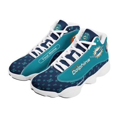 China Wholesale NFLE Team Dolphins American Football Teams Fashion Trend Sneaker Custom Men's Sports Original Printing Basketball Shoes for sale