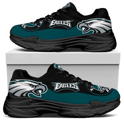 China Custom American Football Team Dad Clumsy Sneaker Custom Comfortable Printed Fashion Trend NFLE Eagles 1pair Manufacturer Image Mens Shoes for sale